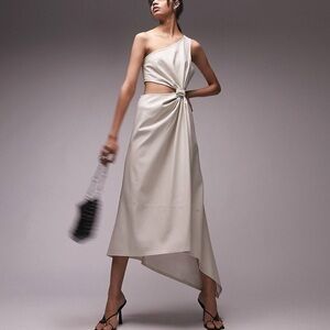 NEW Topshop one should faux Leather cutout dress